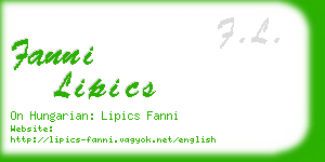 fanni lipics business card